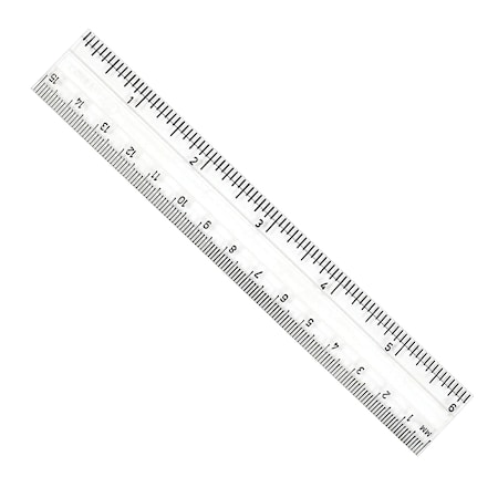 Charles Leonard Plastic Ruler, 6in, Clear, PK48 80610